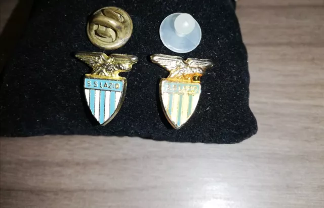 Lotto 2 Spille Vintage S. S. Lazio Calcio Football Badge Pins Serie A Distintivo