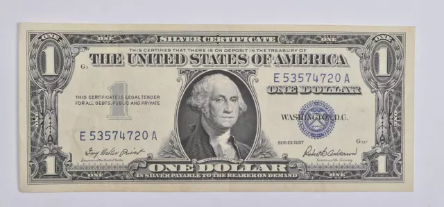 Crisp - 1957 United States Dollar Currency $1 Silver Certificate *974