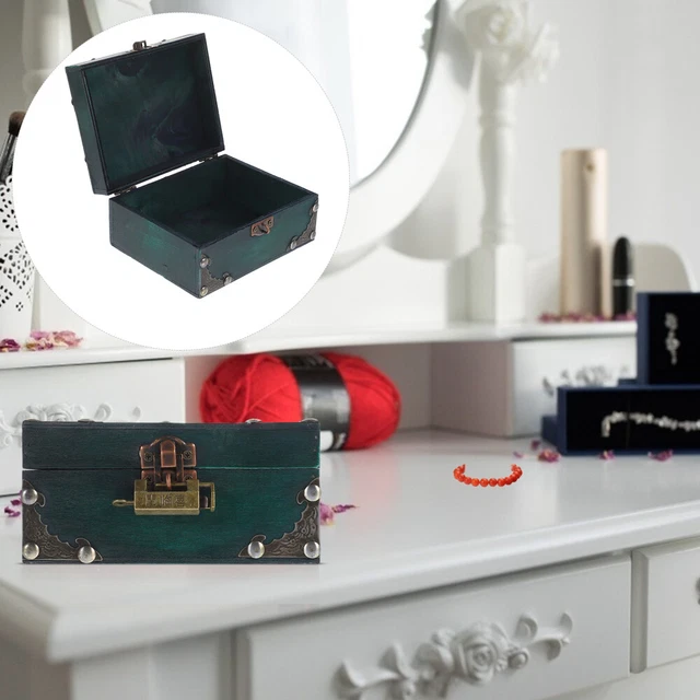 Boîte À Trésor Vintage En Bois Vitrine De Stockage De Bijoux Fait À La