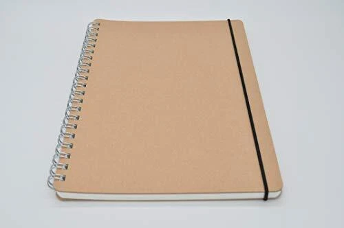 Muji Recycle Paper Double-ring Dot Grid Notebook - A5 70 sheets with rubber s...