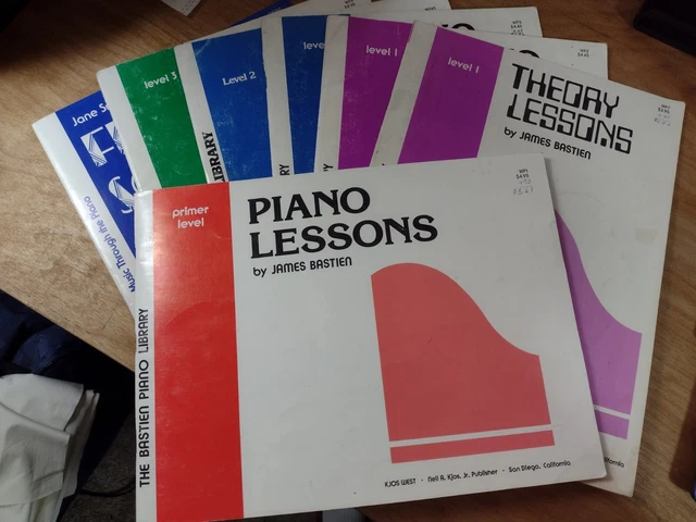 Bastien: Primer, Lvl 1 Theory, Lvl 1, Lvl 2, Lvl 2 Hymns, Lvl 3, First Sonatinas