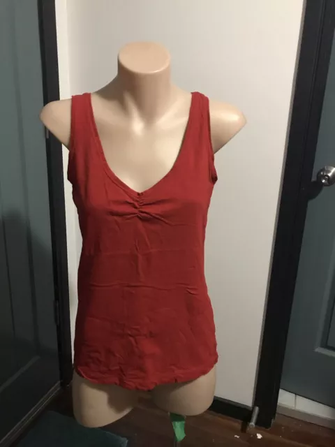 Lovely Cherry Red Stretch Cotton Cami Top Size 10💙💜REDUCED TO CLEAR