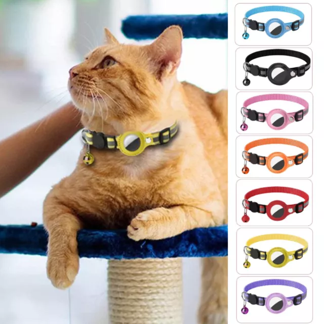 Anti-Lost Cat Collar for Airtag Tracker Protective Case With Bell W2L6