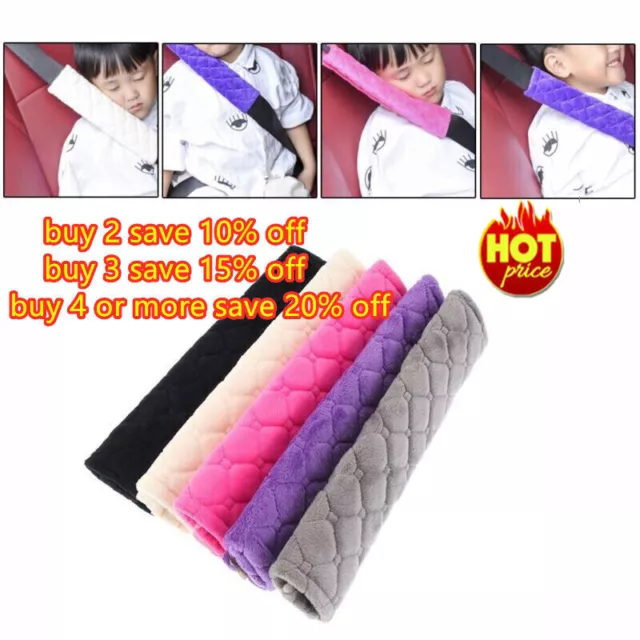 2x Car Seat Belt Cover Pads Safety Shoulder Cushion Covers Strap Pad Adults Kids