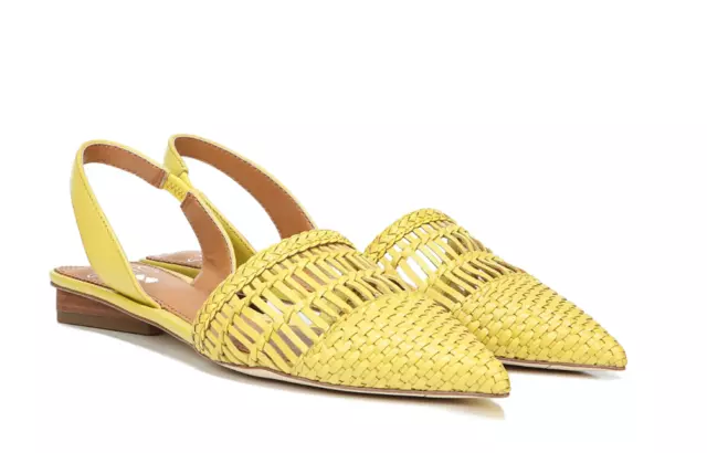 SARTO BY FRANCO SARTO Graydon Slingback Flat In Yellow Leather Size: 6.5