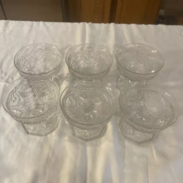 Dessert Cups Glass With Pattern 6 Total