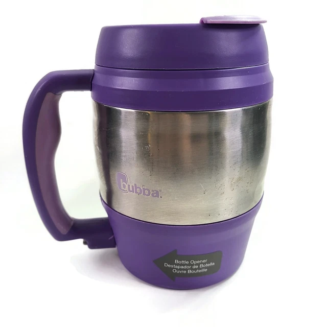Bubba Keg 52oz Purple Travel Mug Classic Handle Bottle Opener  Flip Lid Hot Cold