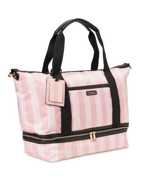 VICTORIAS SECRET THE VS Getaway Weekender Bag, Color: Iconic Stripe $59 ...