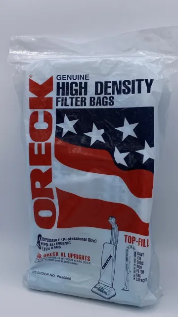 Oreck Vacuum High Density Filter Bags XL Uprights 9 Pack PK80009 Genuine Sealed