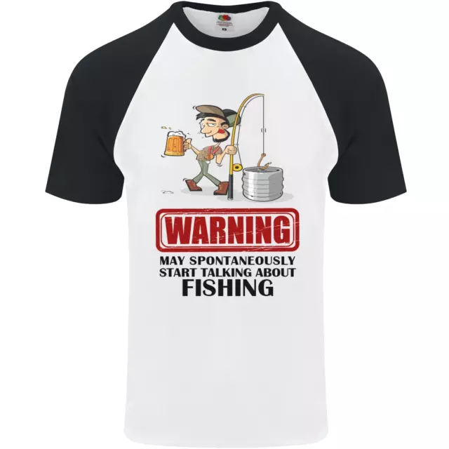 Pesca Warning Maggio Start Talking Divertente Uomo S/S Baseball T-Shirt