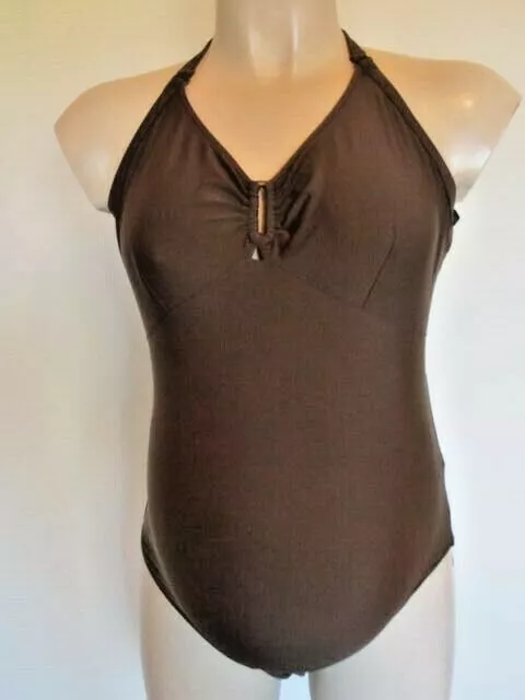 Moda Maternity Brown Ring Swimsuit Swimming Costume Size 8