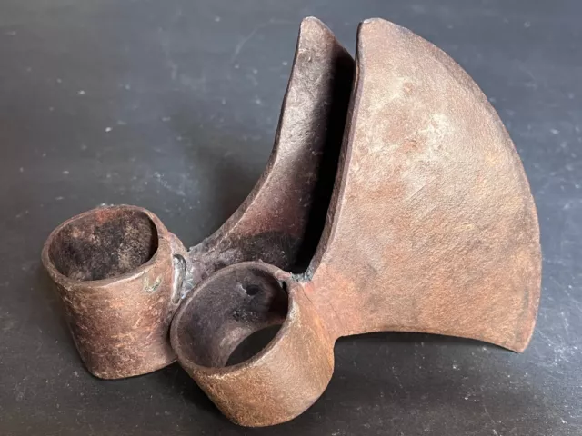 Vintage Old Hand Forged Rustic Iron Axe Hatchet / Axe Head Wood Cutter Tool 2 Pc