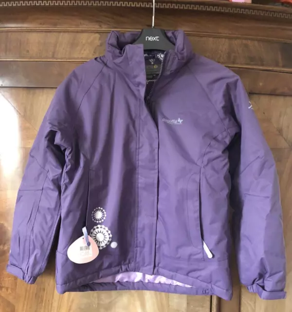 Regatta Girls Purple Waterproof Lined Jacket School Coat Hood 9-10 years