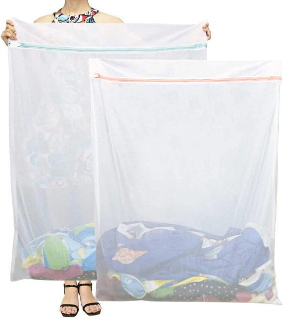 Extra Large Mesh Laundry Bags, 2 Pack 43.3 in X 35.4 in Heavy Duty Net Washing B