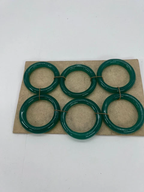 Vintage Bakelite jade Green Festoon Ring Curtain crafts card New old stock 1.5"