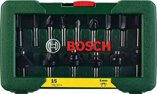 Bosch Professional Kits de fraise Tige de 6 mm, 15 pièces