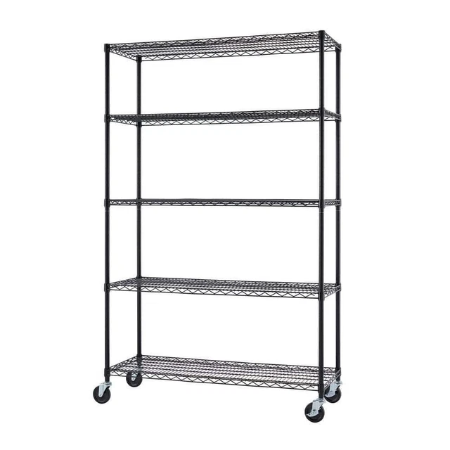 TRINITY Garage Storage Shelving Unit 48" W X 72" H X 18" D Wire Steel 5-Tier