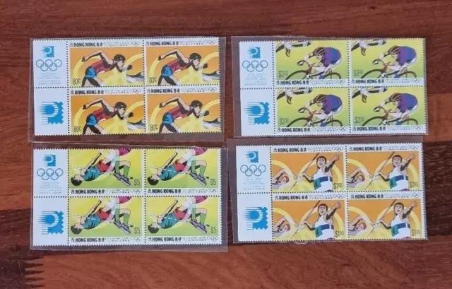 China Hong Kong 1992 Olympic Games Complete 4V in Block of 4 mnh