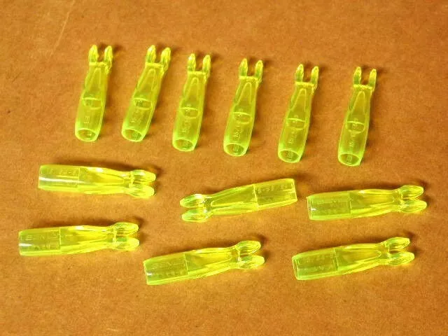 Original Beman Carbon Arrow Nocks - 13/64 Flo. Yellow - New Dozen Pack