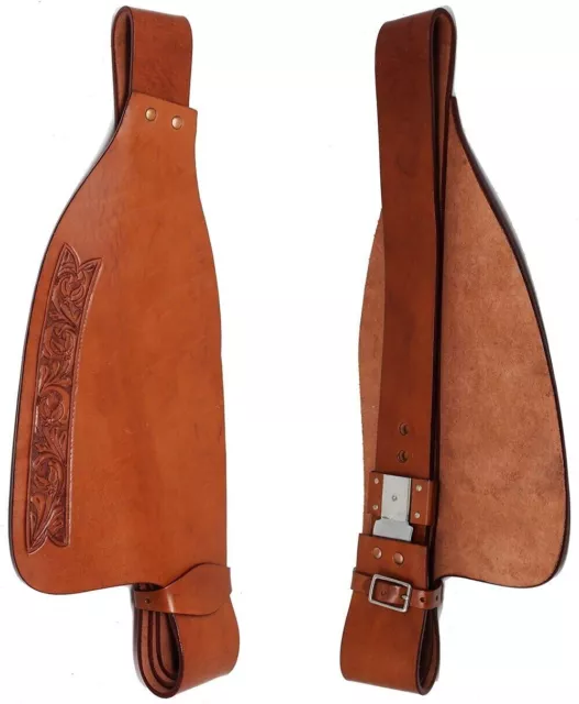 Fender Set Horse Saddle Western Replacement Fenders Pair Smooth Genuine Leather