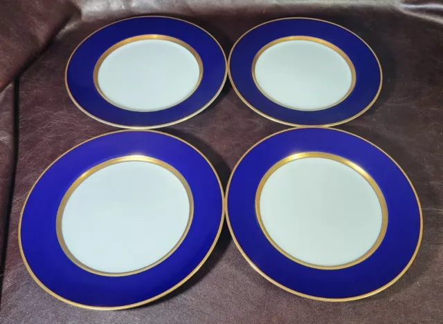 (4) Vintage Fitz & Floyd Cobalt Renaissance Salad Plates, 1981, Inglaze/Lapis