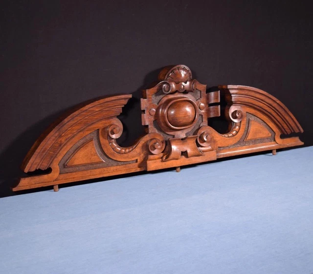 *41" French Antique French Pediment/Crest in Solid Walnut Wood Salvage