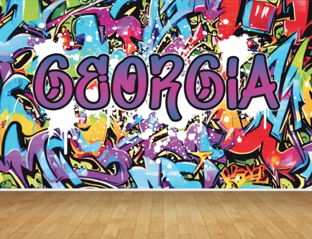 Graffiti Style Personalised Name Text Wallpaper Feature Wall Mural Any Room