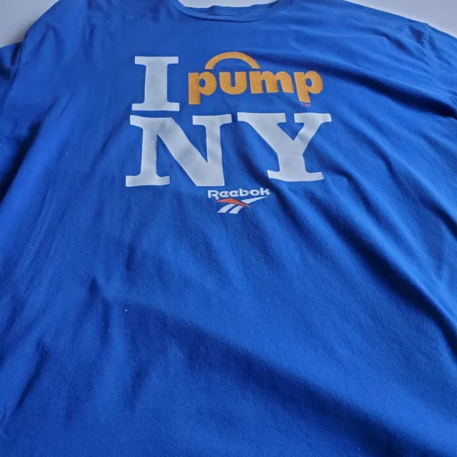 REEBOK I PUMP NY Short Sleeves T-Shirt Extra Large Blue D1 $6.99