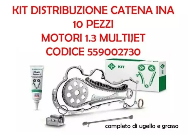 KIT DISTRIBUZIONE FIAT GRANDE PUNTO - 500 INA 559002730 1.3 MULTIJET kit 10pz