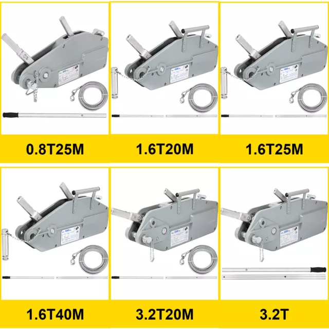 VEVOR Cabrestante de Elevación Manual con Cuerda Traction Alloy Steel Safe