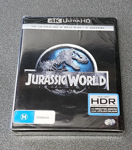 Jurassic World | Blu-ray + 4K UHD Ultra HD (Blu-ray, 2015, 2 Disc) New Sealed