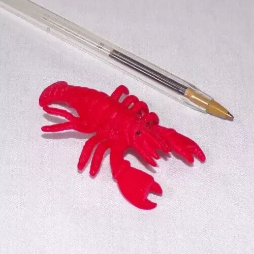 Miniature Greenbrier Plastic Shell Fish Lobster Figurine Red 3" Nautical Animal