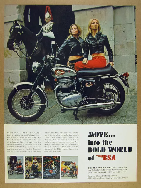 1968 BSA Thunderbolt Motorcycle color photo vintage print Ad