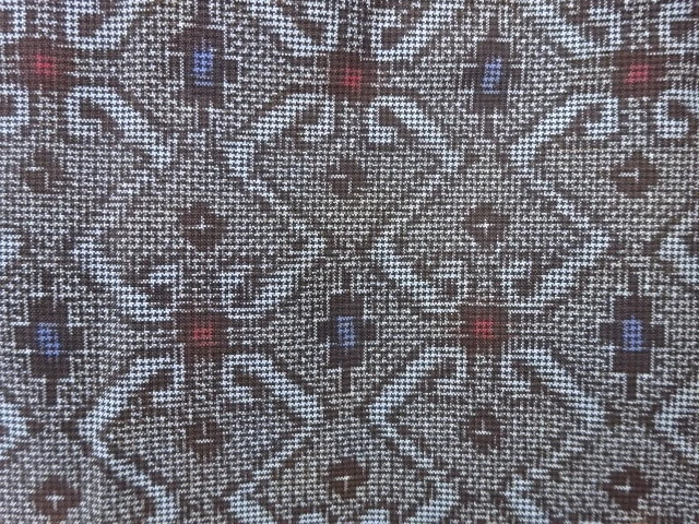 6646748: Japanese Kimono / Antique Haori / Doro Oshima Tsumugi / Woven Geometric