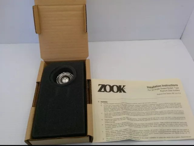 Zook Rupture Disks, Size 1" Type D-R, 149 Psig @72 C, Mat'l 316/Tef/316, Nib