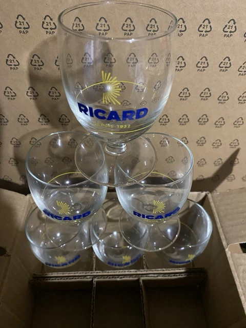 Lot De 6 Verres Ballon Ricard 17 Cl | Neufs En Carton | Pour Pastis, Apéritifs, Dégustation