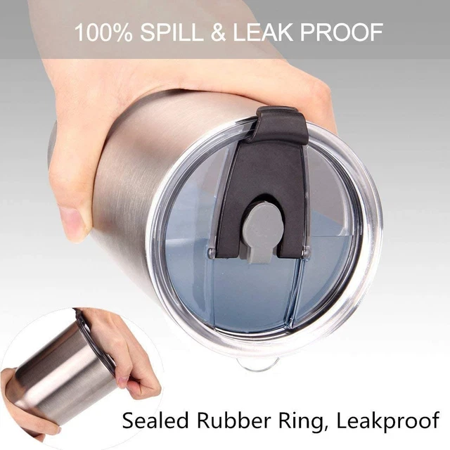 2 Replacement Flip Lids for Stainless Steel Insulated Tumbler Travel Mug, Compat 5