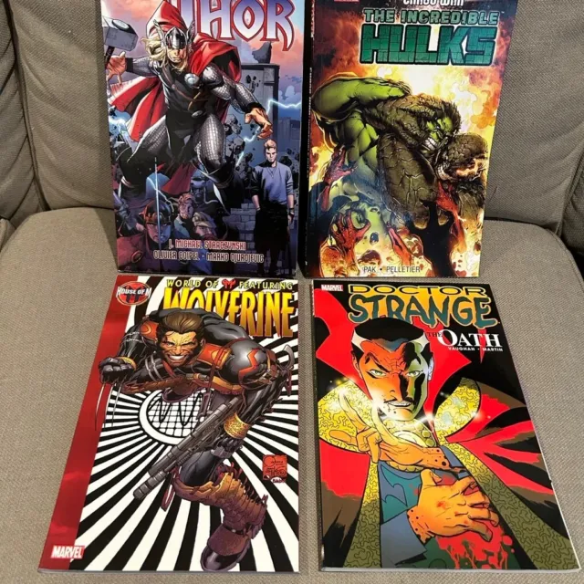  Marvel Trade Paperback Lot of 4 Thor Hulk Doctor Strange Wolverine 