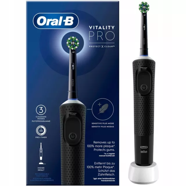 Oral-B Vitality PRO Protect X Clean Cepillo de dientes eléctrico Negro 3 modos