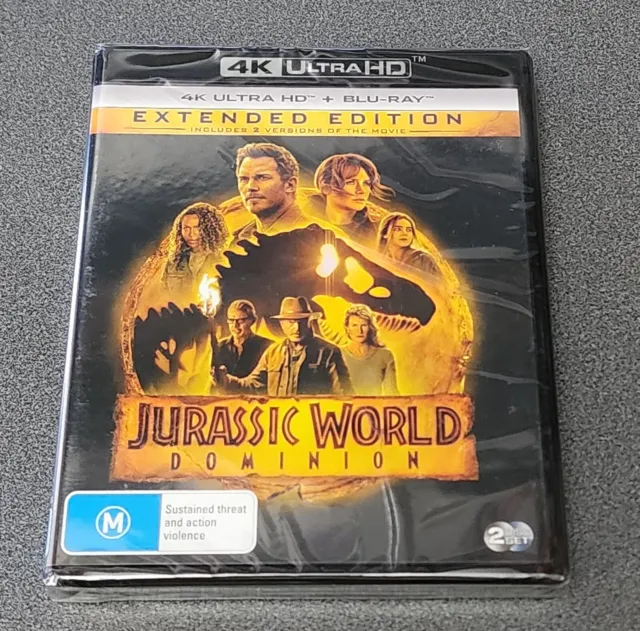 Jurassic World - Dominion | Blu-ray + 4K UHD Ultra HD (2022, 2 Disc) New Sealed