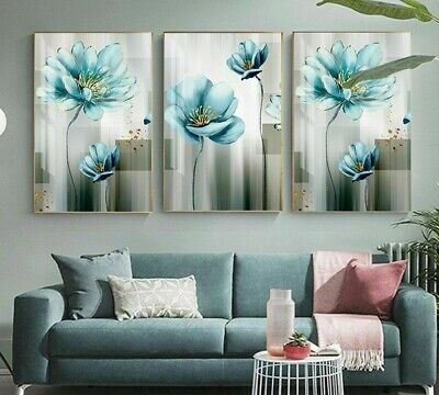 Canvas Painting Print Modern Nordic Wall Art Pictures Abstract Flower Poster