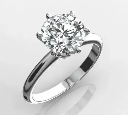 1CT Round Cut Lab Created Diamond Women's Wedding Ring 14k White Gold Plated