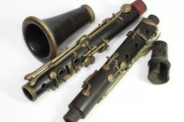 Vintage 1900s Wooden Clarinet for Restoration or Parts