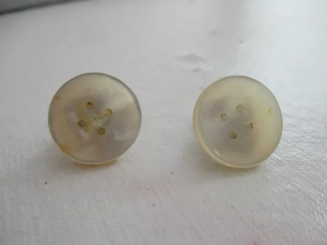 3 boutons ancien en nacre en forme de bouton diamètre 18 mm