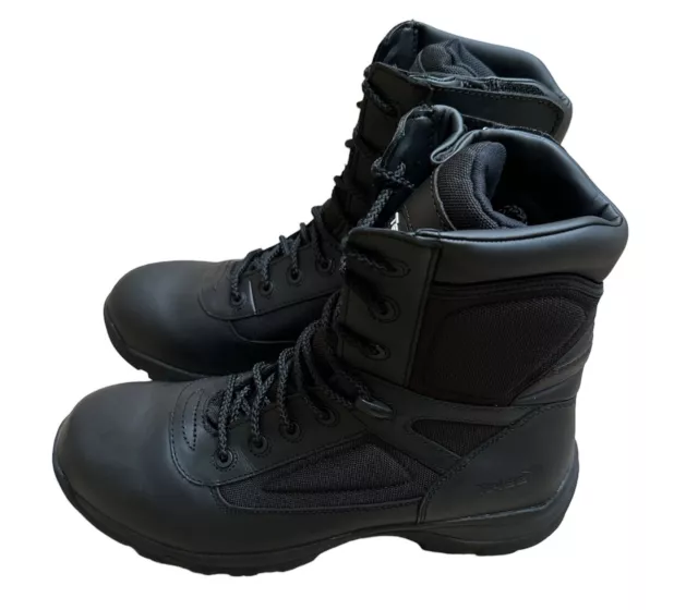 Telas Leather Combat w Side Zip Boots EEE Tactical Police Military Cadet - Black
