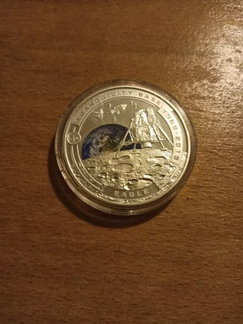 50th Anniversary of the Moon Landing Silver Plated Sol Island Half Dollar