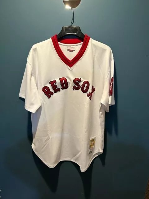 NWOT Authentic Jim Rice 1975 Boston Red Sox Mitchell and Ness Home Jersey - 52