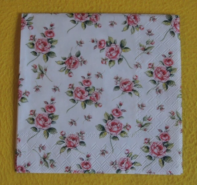 5 Servietten ROSEN viele kleine Evelyn Serviettentechnik  Motivservietten Blumen