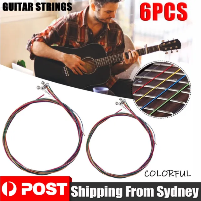 6PCS NEW Set of Rainbow Color Classical Premium Acoustic Guitar Colored Strings