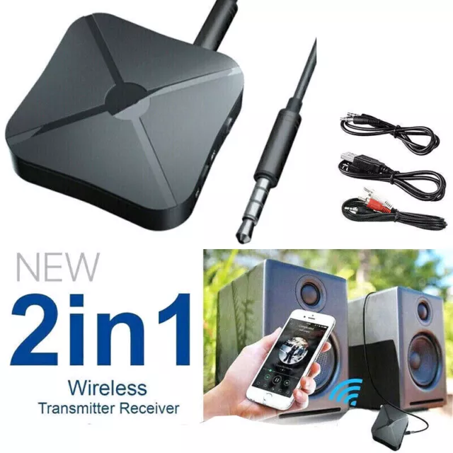 Compatible Bluetooth Sans Fil 3.5mm Audio Aux Émetteur et Récepteur Adaptateur